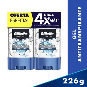 Desodorante en Gel Gillette Antibacterial 2 unds x 113 g c/u