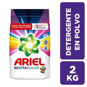 Detergente en Polvo Ariel Revitacolor x 2000 g