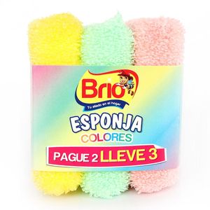 Esponja Brio Multiusos Color x 2 unds. Pague 2. Lleva 3 unds
