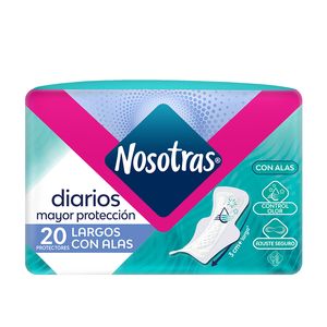 Protectores Femeninos Nosotras Largos Alas Diarios x 20 unds