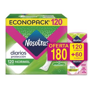 Protectores Femeninos Nosotras x 120 unds + 60 unds Protección