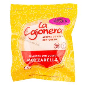Arepa de Yuca Rellena Con Queso Mozarella La Cajonera x 350 g