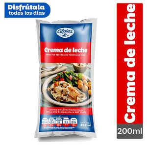 Crema de Leche Alpina Semientera x 200 ml