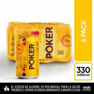 Cerveza Poker Lata 6 unds x 330 cm3