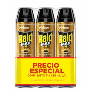 Insecticida Raid Max 3 unds x 285 ml c/u