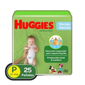 Pañal Huggies Active Sec Recién Nacido x 25 unds