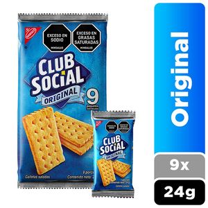 Galletas Saladas Club Social Original 9 unds x 24 g