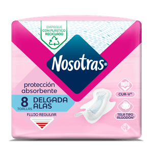 Toalla Higiénica Nosotras Delgada con Alas x 8 unidades