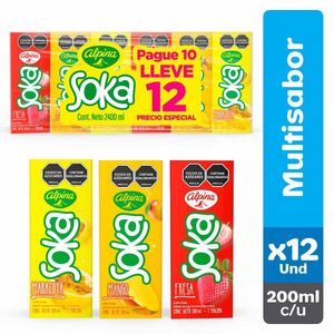 Jugo Soka x 200 ml pague 10 lleve 12