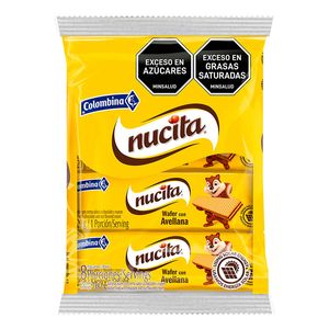 Galletas Wafer Nucita Avellana 8 unds x 20g c/u