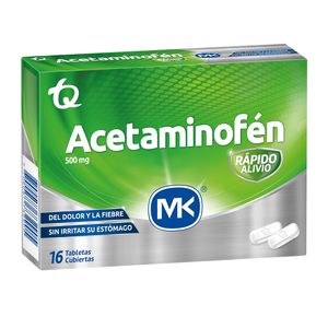 Analgésico Acetaminofén Dolor Fiebre MK x 16 unds