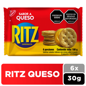 Galleta Salada Ritz Relleno Queso 6 unds x 30 g