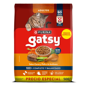 Alimento Gatsy Pollo y Carne x 500 g