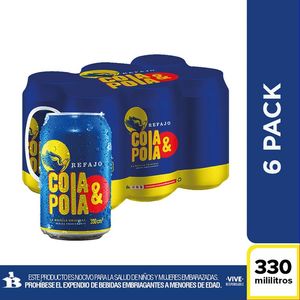 Cerveza Cola y Pola 6 unds x 330 cm3 c/u