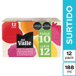 Jugo del Valle Frutal Surtido Paga 10 Lleve 12 x 188 ml c/u