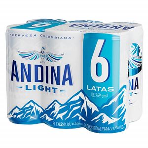 Cerveza Andina Light Lata 6 unds x 269 cm3 c/u