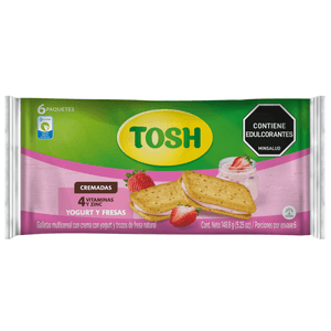 Galletas Integrales Tosh Noel Yogurt y Fresas 6 unds x 24.8 g c/u