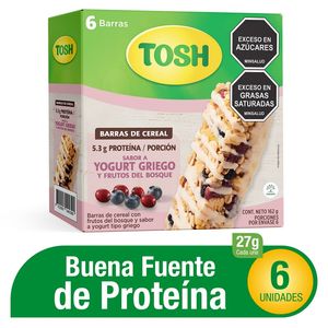Cereal en Barra Tosh Yogurt Proteina 6 unds x 23 g c/u