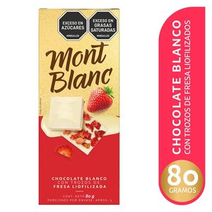 Chocolate Blanco con Fresa Montblanc x 80 g