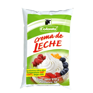 Crema de Leche Colanta Semientera x 870 ml