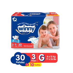 Pañal Winny Etapa 3 x 30 und + 10 Toallitas