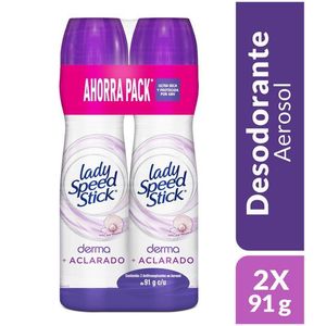 Desodorante en Aerosol Lady Speed Stick Derma + Vitamina E 2 unds x 91 g c/u