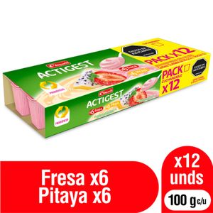 Yogurt Actigest Regular 12 unds x 100 g c/u