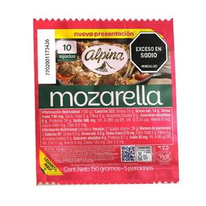 Queso Alpina Mozzarella 10 Tajadas x 150 g