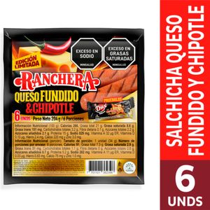 Salchicha Ranchera Queso Fundido y Chipotle x 204 g