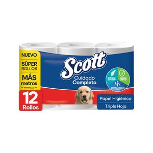 Papel Higiénico Scott Cuidado Completo 12 unds x 30 m c/u