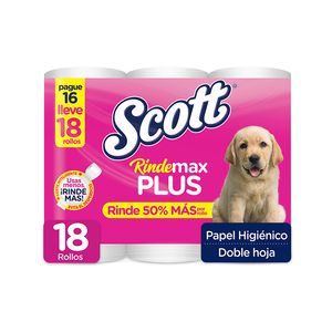 Papel Higiénico Scott Rindemax 16 unds x 36 m c/u pague 16 lleve 18