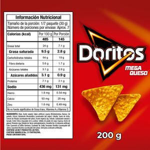 Doritos Megaqueso x 200 g