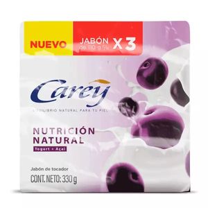 Jabón de Tocador Carey Nutritivo 3 unds x 110 g c/u