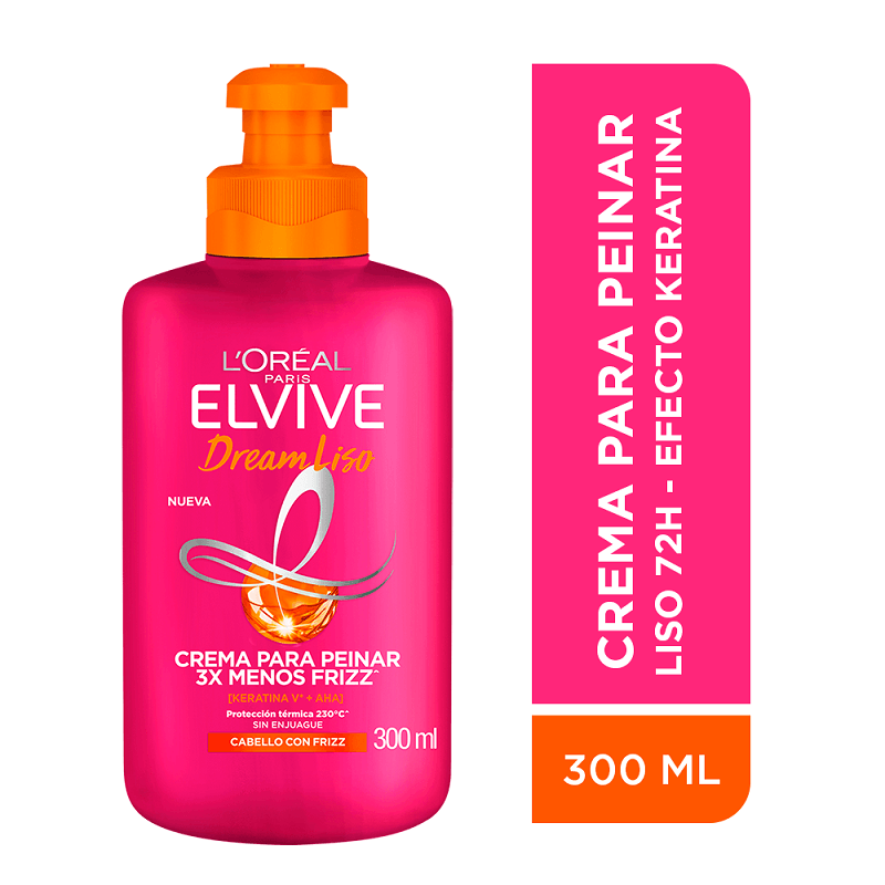 Crema para Peinar Elvive Dream Liso 72H x 300 ml Supermercado