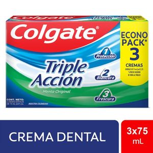 Crema Dental Colgate Triple Acción 3 unds x 75 ml c/u
